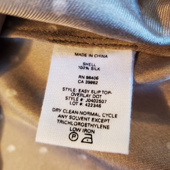 Theory Easy Slip cargo overlay dot camisole silk size small spaghetti straps - Picture 4 of 11